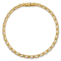 14k Pear Lab Grown Diamond VS+ F+ Half Bezel Set Tennis Bracelet