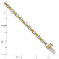 14k Pear Lab Grown Diamond VS+ F+ Half Bezel Set Tennis Bracelet