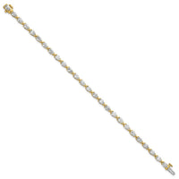 14k Pear Lab Grown Diamond VS+ F+ Half Bezel Set Tennis Bracelet