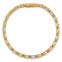 14k Pear Lab Grown Diamond VS+ F+ Half Bezel Set Tennis Bracelet