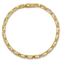 14k Pear Lab Grown Diamond VS+ F+ Half Bezel Set Tennis Bracelet