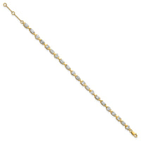 14k Lab Grown Diamond VS+ F+ Half Bezel Set 6.75in + 1in ext. Tennis Bracel