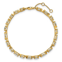 14k Lab Grown Diamond VS+ F+ Half Bezel Set 6.75in + 1in ext. Tennis Bracel