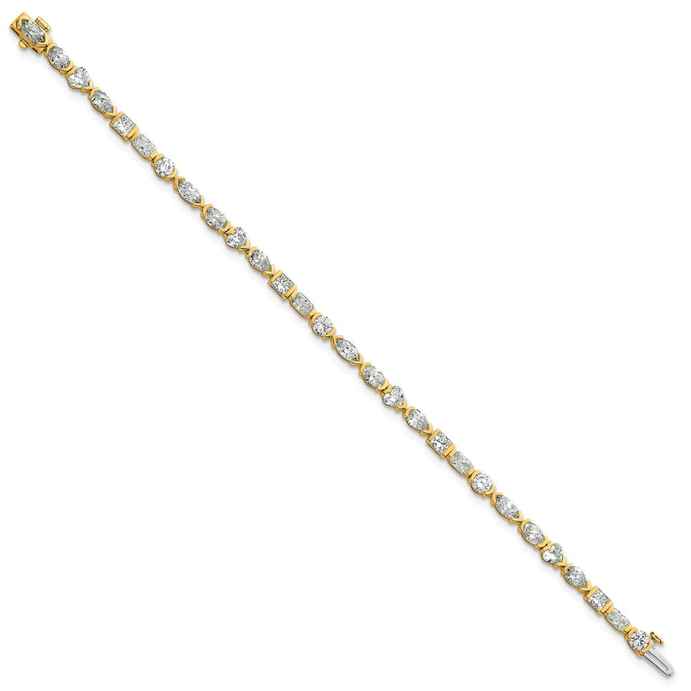 14k Lab Grown Diamond VS+ F+ Half Bezel Set 7in Tennis Bracelet