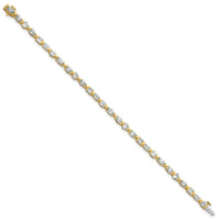 14k Lab Grown Diamond VS+ F+ Half Bezel Set 7in Tennis Bracelet