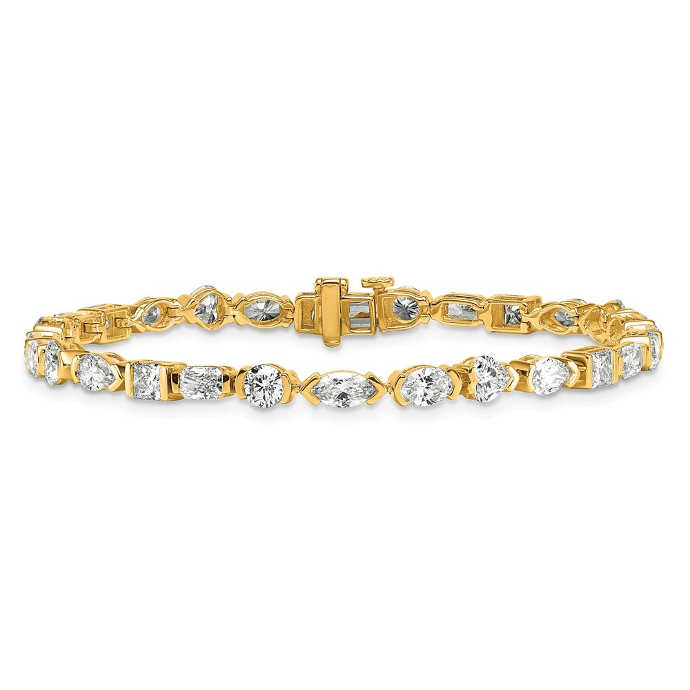14k Lab Grown Diamond VS+ F+ Half Bezel Set 7in Tennis Bracelet