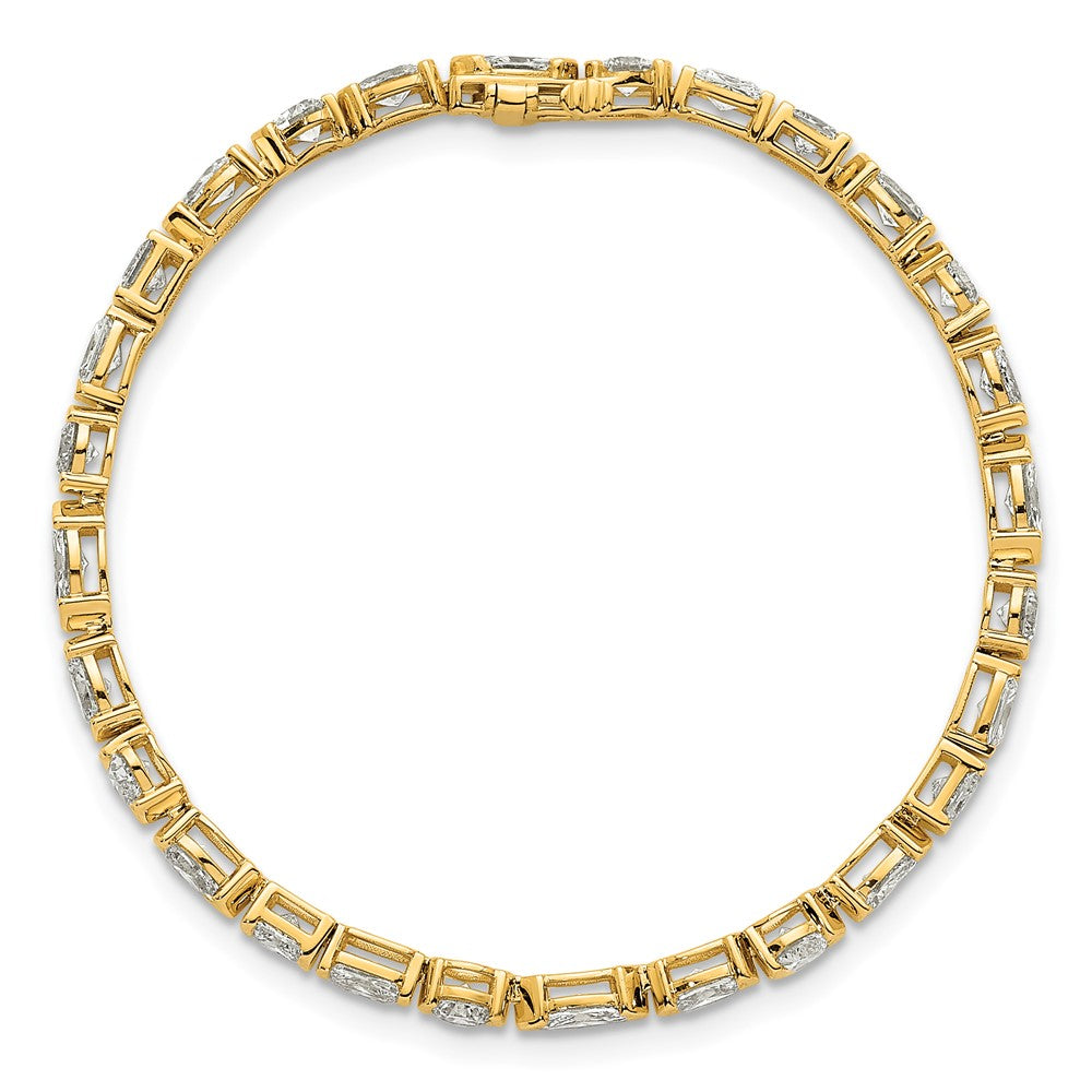14k Lab Grown Diamond VS+ F+ Half Bezel Set 7in Tennis Bracelet