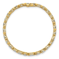 14k Lab Grown Diamond VS+ F+ Half Bezel Set 7in Tennis Bracelet