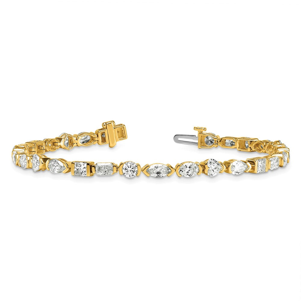 14k Lab Grown Diamond VS+ F+ Half Bezel Set 7in Tennis Bracelet