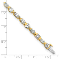 14k Lab Grown Diamond VS+ F+ Half Bezel Set 7in Tennis Bracelet