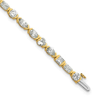 14k Lab Grown Diamond VS+ F+ Half Bezel Set 7in Tennis Bracelet