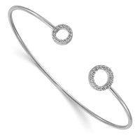 14kw 1/4ct Lab Grown Diamond VS/SI+ G+ Comp Circle Cuff Bangle