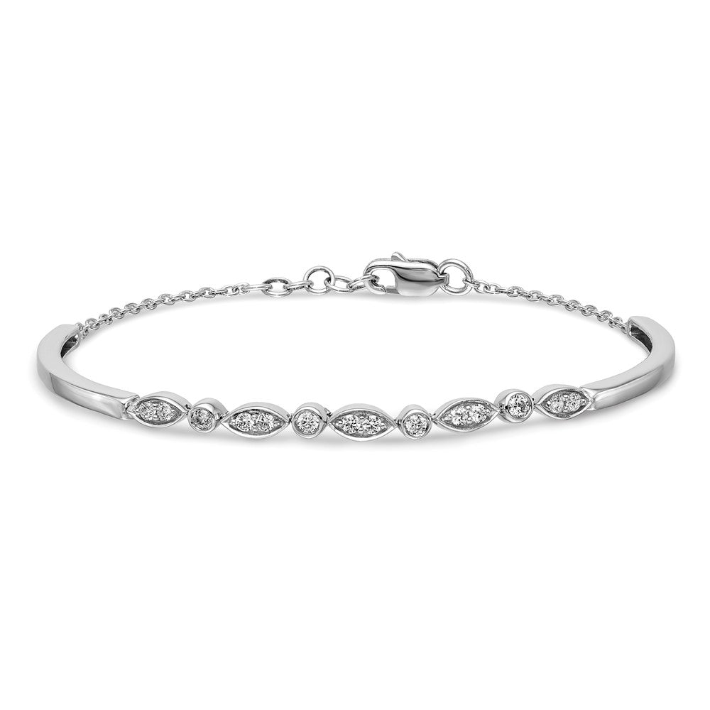 14kw 1/2ct Lab Grown Diamond VS/SI+ G+ Comp Bangle Bracelet