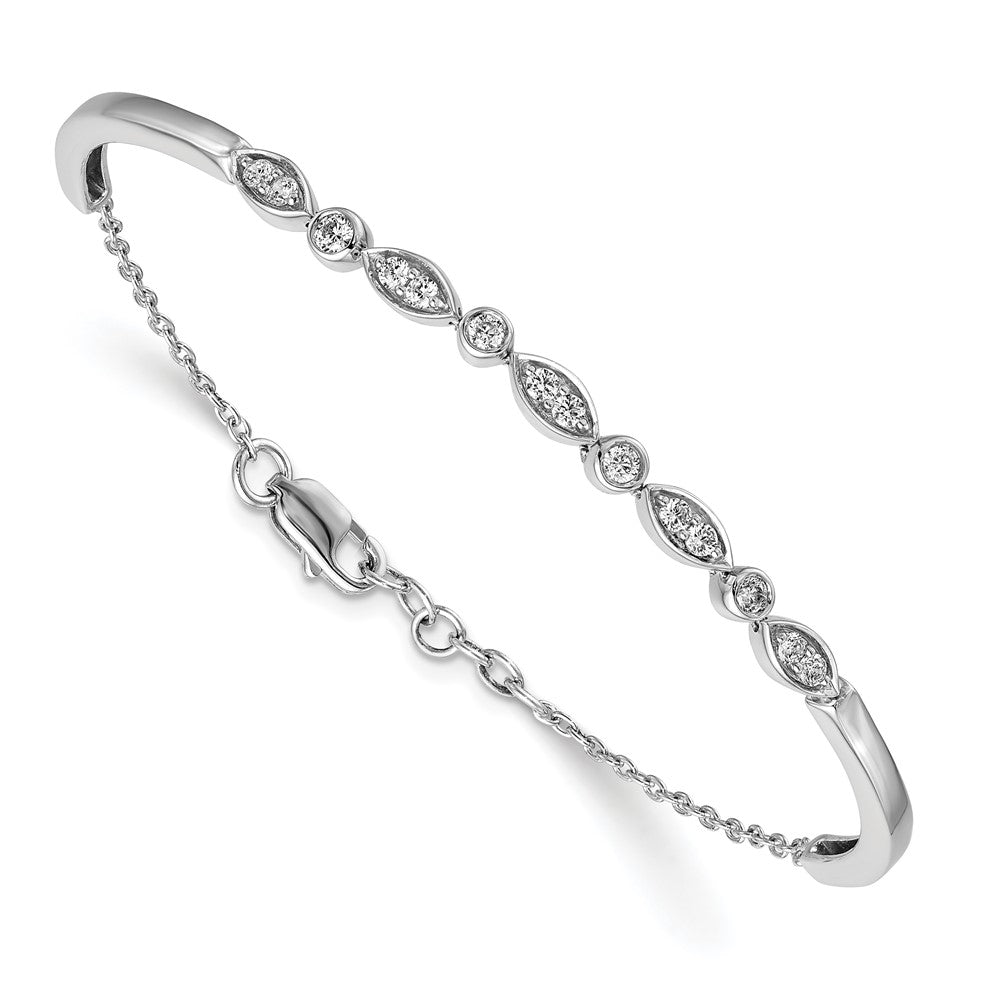 14kw 1/2ct Lab Grown Diamond VS/SI+ G+ Comp Bangle Bracelet