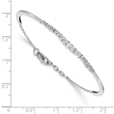 14kw 3/4ct Lab Grown Diamond VS/SI+ G+ Comp Graduated Bangle