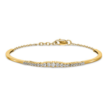 14k 3/4ct Lab Grown Dia VS/SI+ G+ Comp Graduated Bangle Bracelet
