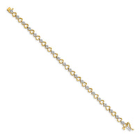 14k 1 ct Lab Grown Dia VS/SI+ G+ Comp 7.5 in Heart Link Bracelet