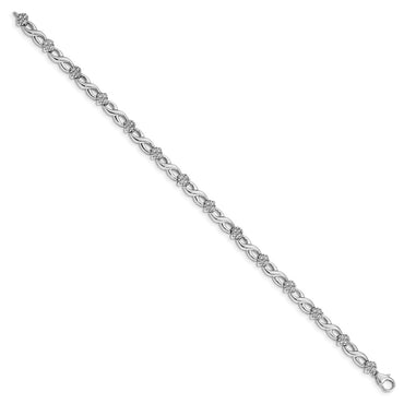 14kw 1 ct Lab Grown Dia VS/SI+ G+ 7 in Comp Flower Infinity Bracelet