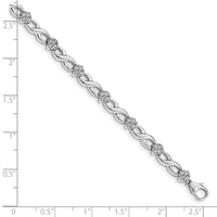 14kw 1 ct Lab Grown Dia VS/SI+ G+ 7 in Comp Flower Infinity Bracelet
