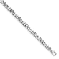 14kw 1 ct Lab Grown Dia VS/SI+ G+ 7 in Comp Flower Infinity Bracelet