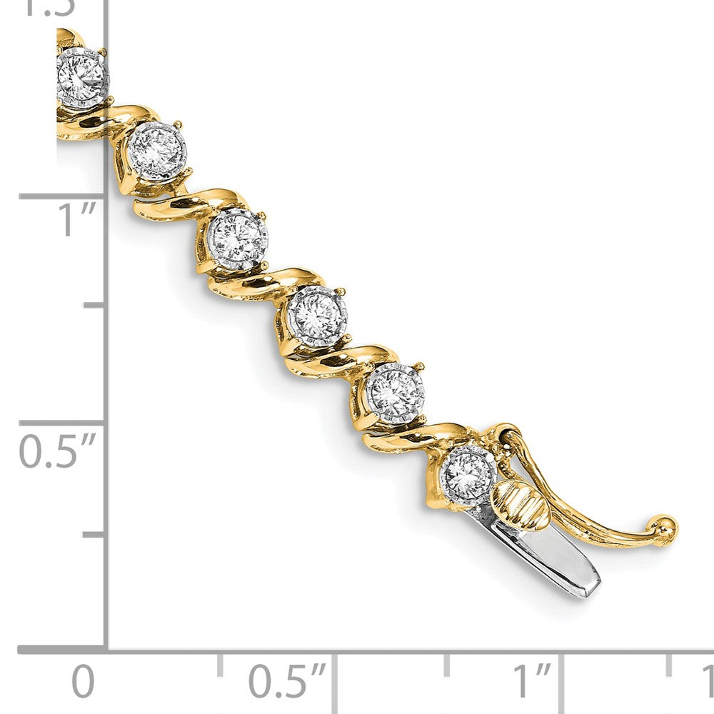 14k 2 ct Lab Grown Dia VS/SI+ G+ 7.25in Comp Fancy Tennis Bracelet