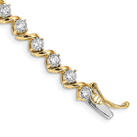 14k 2 ct Lab Grown Dia VS/SI+ G+ 7.25in Comp Fancy Tennis Bracelet