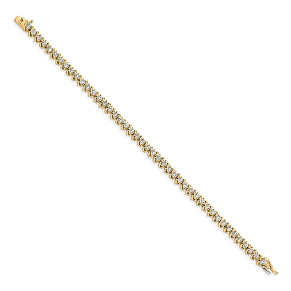 14k 7/8ct Lab Grown Dia VS/SI+ G+ 7.5in Comp Fancy Tennis Bracelet