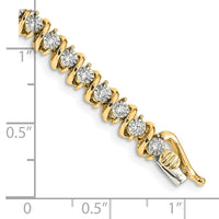 14k 7/8ct Lab Grown Dia VS/SI+ G+ 7.5in Comp Fancy Tennis Bracelet