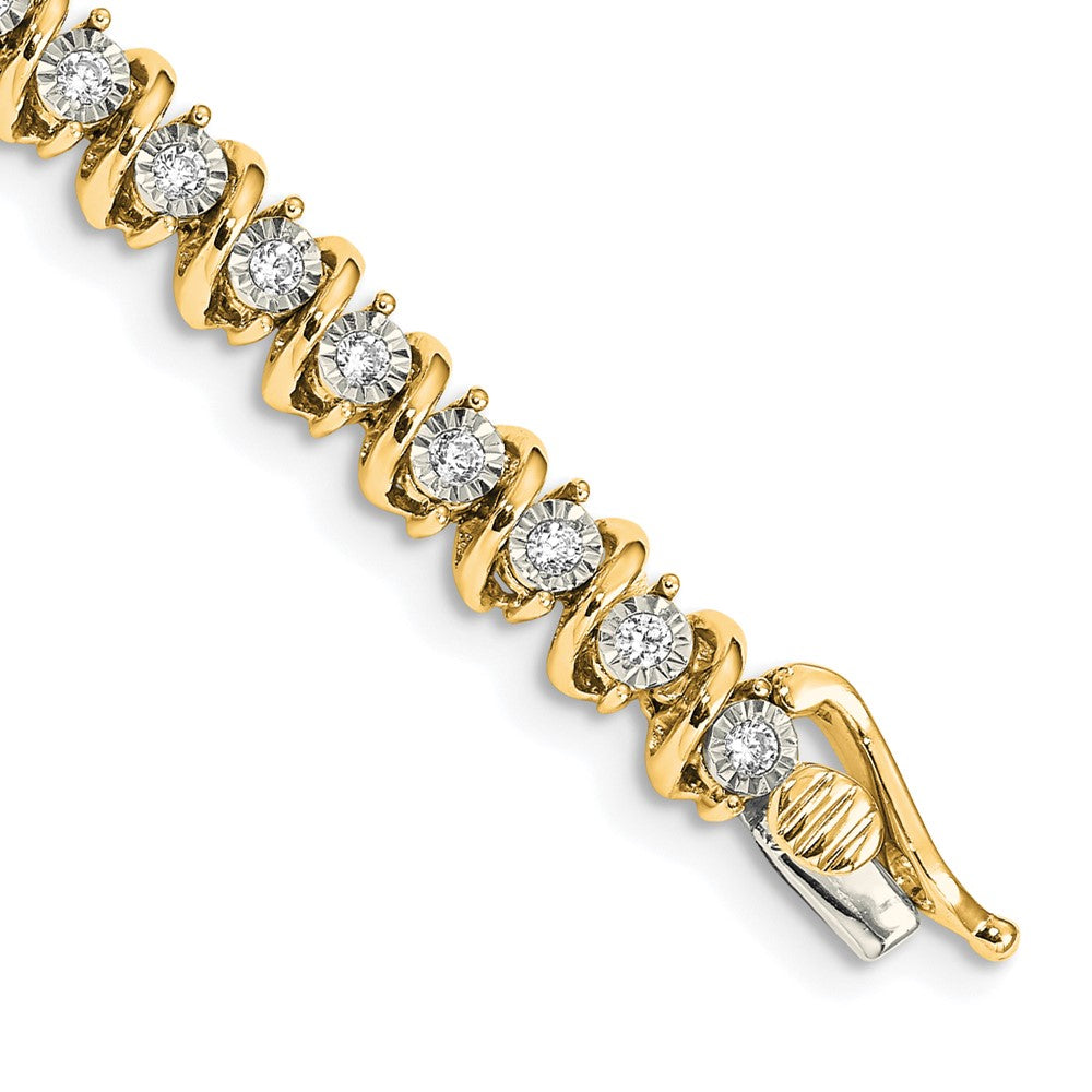 14k 7/8ct Lab Grown Dia VS/SI+ G+ 7.5in Comp Fancy Tennis Bracelet
