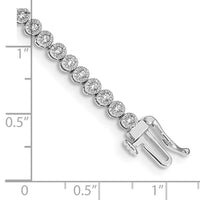 14kw 1 ct Lab Grown Dia VS/SI+ G+ 7in Comp Fancy Tennis Bracelet