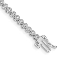 14kw 1 ct Lab Grown Dia VS/SI+ G+ 7in Comp Fancy Tennis Bracelet
