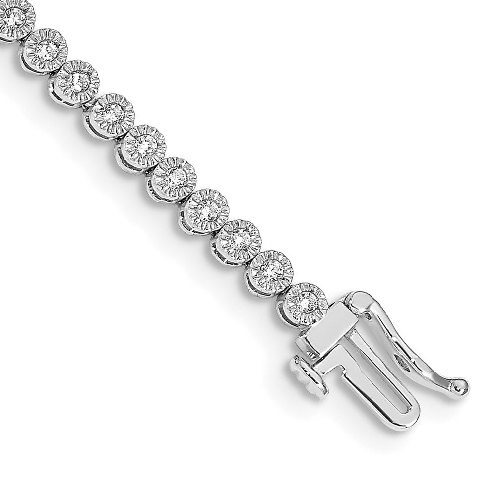 14kw 1 ct Lab Grown Dia VS/SI+ G+ 7in Comp Fancy Tennis Bracelet