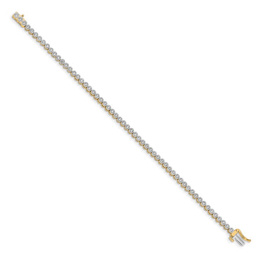 14k 1 ct Lab Grown Dia VS/SI+ G+ 7in Comp Fancy Tennis Bracelet