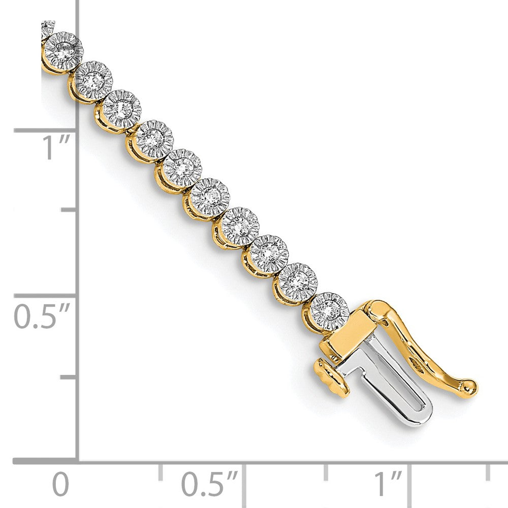 14k 1 ct Lab Grown Dia VS/SI+ G+ 7in Comp Fancy Tennis Bracelet