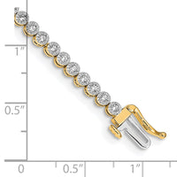 14k 1 ct Lab Grown Dia VS/SI+ G+ 7in Comp Fancy Tennis Bracelet