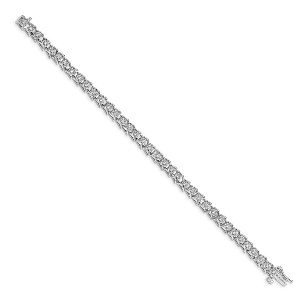 14k White Gold 5/8 ct Lab Grown Diamond VS/SI+ G+ 7.5 in Fancy Bracelet