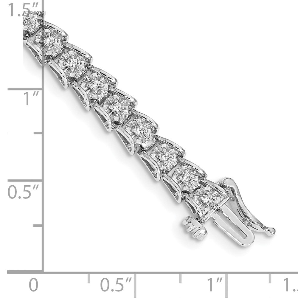 14k White Gold 5/8 ct Lab Grown Diamond VS/SI+ G+ 7.5 in Fancy Bracelet