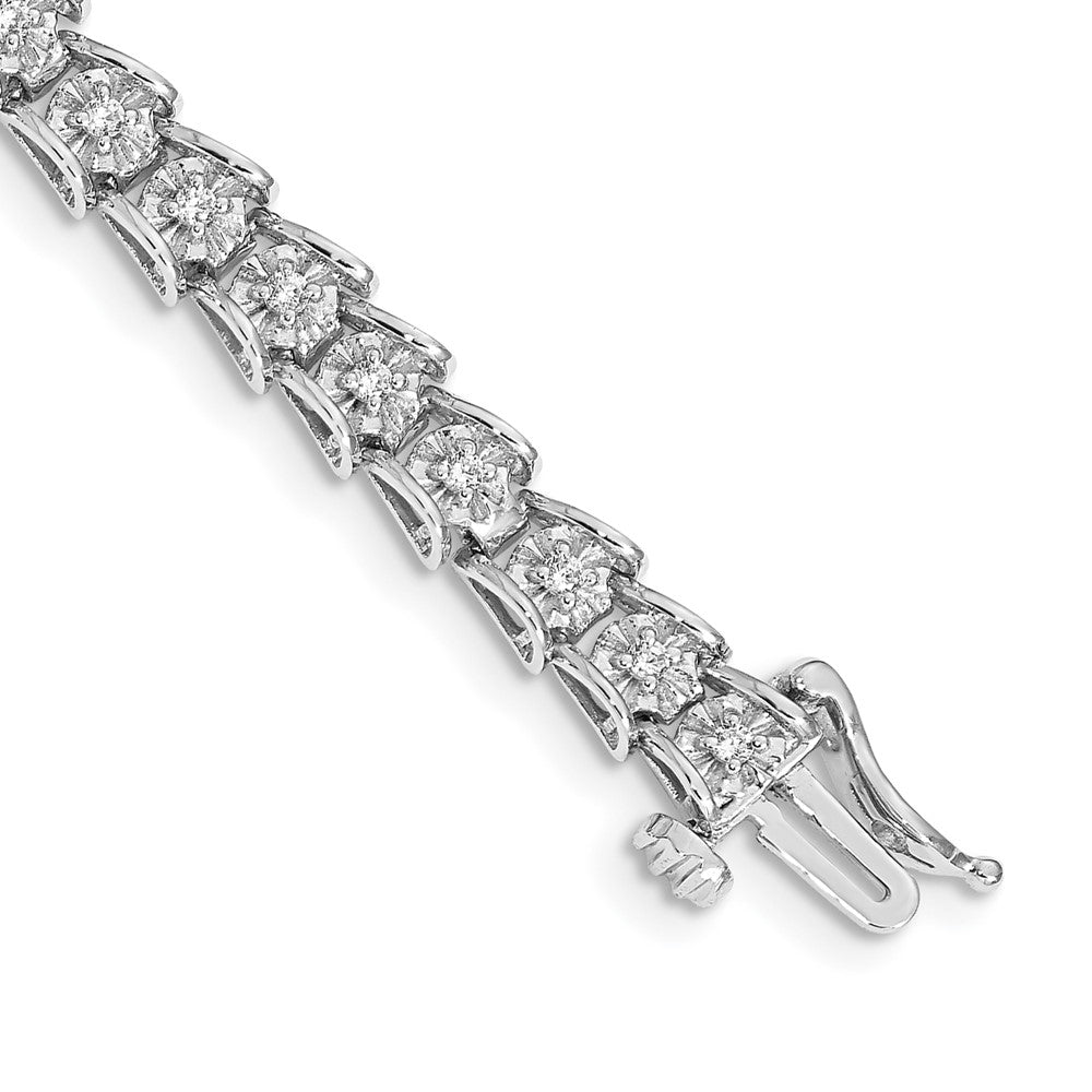 14k White Gold 5/8 ct Lab Grown Diamond VS/SI+ G+ 7.5 in Fancy Bracelet