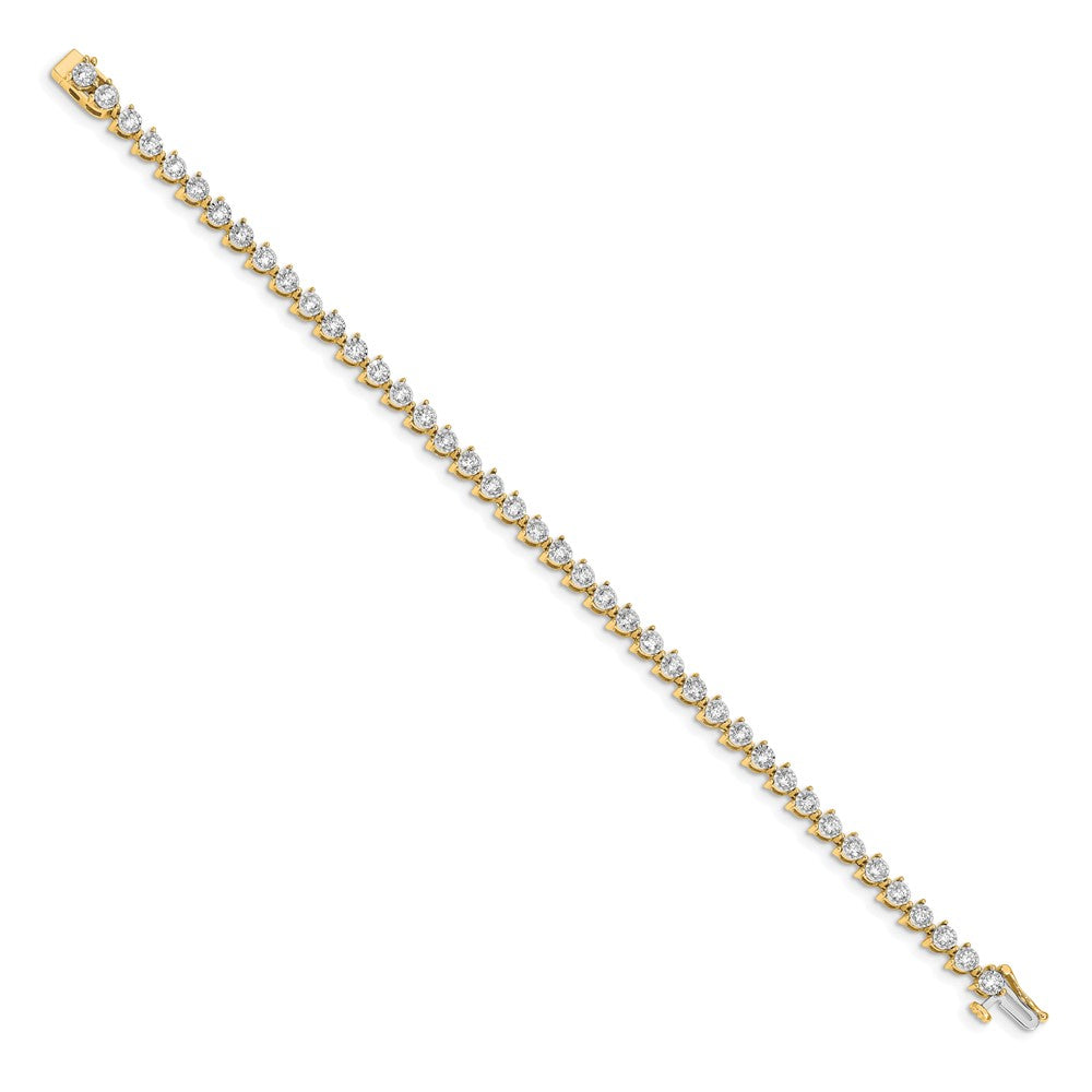 14k 2 ct Lab Grown Dia VS/SI+ G+ 7.25in Comp Fancy Tennis Bracelet