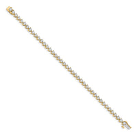 14k 2 ct Lab Grown Dia VS/SI+ G+ 7.25in Comp Fancy Tennis Bracelet