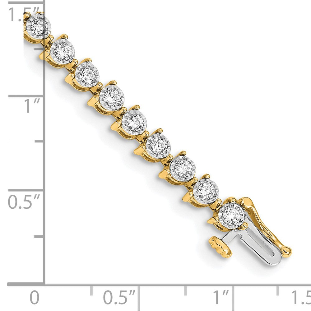 14k 2 ct Lab Grown Dia VS/SI+ G+ 7.25in Comp Fancy Tennis Bracelet