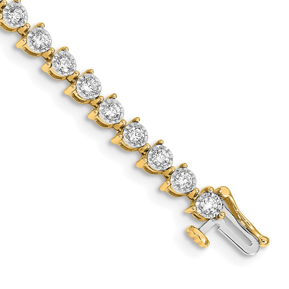 14k 2 ct Lab Grown Dia VS/SI+ G+ 7.25in Comp Fancy Tennis Bracelet