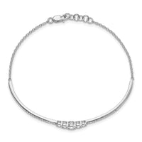 14kw 1/2ct Lab Grown Dia VS/SI+ G+ Comp Bezel Set Bar Bangle Bracelet