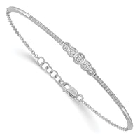 14kw 1/2ct Lab Grown Dia VS/SI+ G+ Comp Bezel Set Bar Bangle Bracelet
