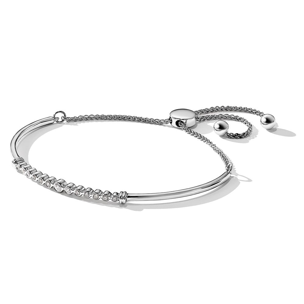 14kw 1/5ct Lab Grown Dia VS/SI+ G+ Comp Adjustable Bolo Bracelet
