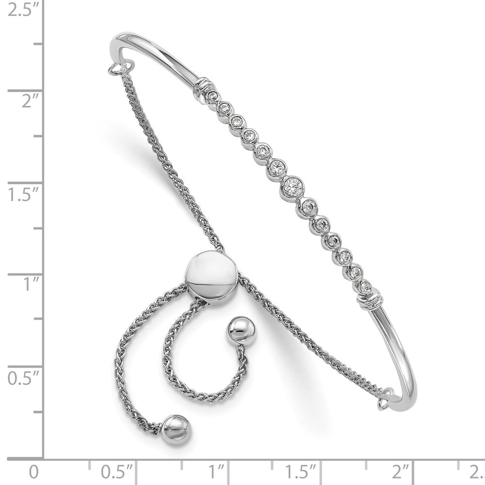 14kw 1/5ct Lab Grown Dia VS/SI+ G+ Comp Adjustable Bolo Bracelet