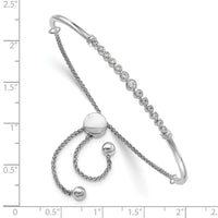 14kw 1/5ct Lab Grown Dia VS/SI+ G+ Comp Adjustable Bolo Bracelet