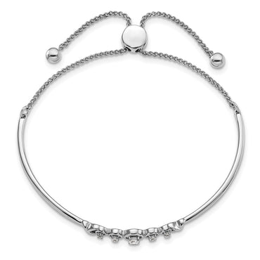 14kw 1/6ct Lab Grown Dia VS/SI+ G+ Comp Adjustable Bolo Bracelet