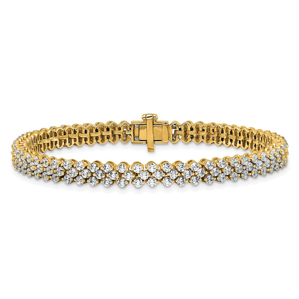 14k 5ct Lab Grown Diamond VS+ F+ Complete Tennis Bracelet