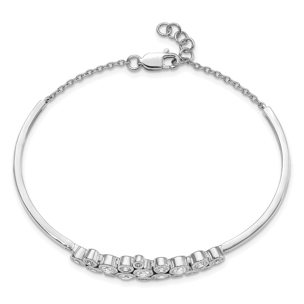 14kw 1 1/2ct Lab Grown Dia VS/SI+ G+ w/ .5in ext Comp Bangle Bracelet